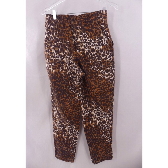 Veronica Beard 0 Women's Oksana Linen Pants Cropped Leopard Print NWT - Picture 3 of 10